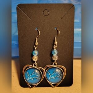 Blue Silver Dangle Earrings